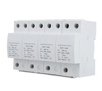 SIXRUN Protector 4P Protective Device 385VAC PBT Silver Alloy 150KA Plug In DIN Rail Installation for Power Distribution Cabinet Computer Room Photovoltaic Use (80KA)