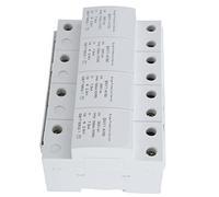 SIXRUN Protector 4P Protective Device 385VAC PBT Silver Alloy 150KA Plug In DIN Rail Installation for Power Distribution Cabinet Computer Room Photovoltaic Use (150KA)
