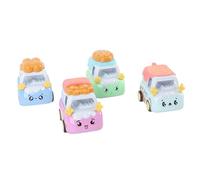 SIXRUN Removable Cars, Adorable Cartoon Dessert Alloy Friction Driven Trucks Kids Toy, 4 Pieces Cake Decoration (B)