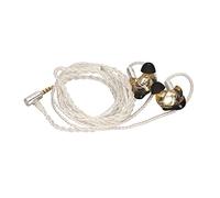SIXRUN Resin Monitor Earphones, 10mm Graphene Unit MMCX (White Line) | Handcrafted Resin Shell, Pure Copper Braided Cable, 0.4in Driver, Stage Monitoring, Studio Practice, Live Performance