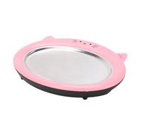 SIXRUN Rolled Ice Cream Maker, 304 Stainless Steel Cold Plate with 2 Spatulas, Cute Cat Design, DIY Yogurt Dessert Tray, for Homemade Family Treats and Kids (Pink)