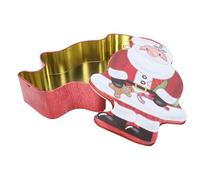 SIXRUN Santa Metal Candy Jar Iron Money Box with Santa Shape Storage Container for Holiday Party Gift Festive Collection