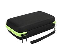SIXRUN Shaver Storage Bag, Nylon TPU Travel Case with Hand Strap and Mesh Organizer for Accessories Data Cables QP2520/90/70 (Black Green)