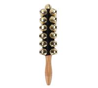SIXRUN Sleigh Bells Beechwood Handbell with 25 Ni Plated Bells 4 Row Jingle Bell Instrument Clear Sound Comfortable Grip for Christmas Carols Choir Parties and Stage Performers