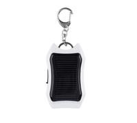 SIXRUN Solar Keychain Power Bank, 1200mAh Mini Portable (black) | 3 LED Emergency Flashlight, 7x4.2x1.6cm ABS Body, USB Output for Camping Hiking Travel