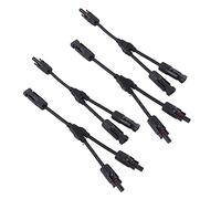 SIXRUN Solar Panel Photovoltaic Branch Parallel Cable, PPO PV Y Branch Adapter 1000VDC 30A IP67, 4mm Snap In Male Female Connector for Rooftop RV Off Grid Solar Systems (PV-LTY2)
