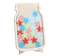SIXRUN Solid Wood Magnetic Kids Reward Jar, Encouraging Growth Fun for Classroom and Home Behavior Management with Cute Appearance (Star Pattern)
