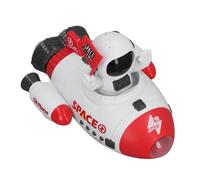 SIXRUN Spaceship Toy with Light and 360 Degree Rotation, Premium Materials, Astronaut Space Toy for Kids [Safe and Fun Play] (Red)