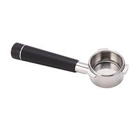 SIXRUN Stainless Steel Bottomless Coffee Portafilter 54mm 3 Ears Single Layer Filter with Superfine Hole Extraction for 8 Series (Black)