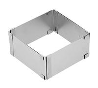 SIXRUN Stainless Steel Mousse Ring Adjustable Square Cake Mold 5cm Height Retractable Cookies Cutter with Movable Handles for Baking Pastry Biscuit Dessert At Home or Cafe (Small Telescopic Mousse