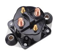 SIXRUN Starter Solenoid Relay, Metal Boat Motor Replacement for Force Marine Outboard Durable Black Design, Easy Installation with Complete Hardware