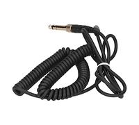 SIXRUN Stretchable Spring Cable for ATH-M50X M40X, 1.4m | OFC Copper Wire Core, Twisted Pair Noise Reduction, 3.5mm to 6.35mm Plug, Studio Replacement Cord