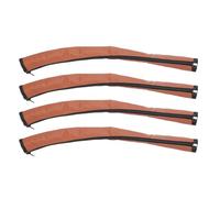 SIXRUN Stroller Handle Cover, 4pcs PU Leather Washable Sleeve Protector with Zipper Stroller Accessories, One Piece Long Style and Measures 52 X 12cm in Size (Brown)