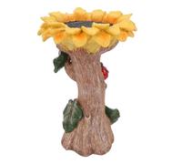 SIXRUN Sunflower Bird Bath, Resin Bird Bath, Weather Resistant, Garden Statue, Versatile, Holds Sufficient Water and Food, Realistic Details