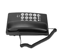SIXRUN Traditional Landline Phone Corded Telephone, ABS Desktop Phone with Large Buttons for Home Office & Hotel, KX-T504 Model with Last Call Redial and Mute Function (Black)