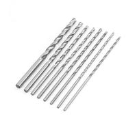 SIXRUN Twist Drill Bits, 8 Piece High Speed Steel Extra Long Drill Bit Set with Cutting for Soft Materials Like Aluminum Wood Plastics