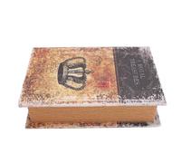 SIXRUN Vintage Storage Book Box,Decorative Book Box Vintage Wood Faux Book Box Trinket Keepsake Storage Box for Women Kids Gifts Home Decor Royal Treasures Words