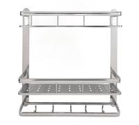 SIXRUN Wall Mounted Bathroom Shelf, Stainless Steel Shower Organizer with Towel Bar, Multifunctional Design for Larger Families, Elegant Appearance