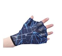 SIXRUN Web Fins Swimming Gloves, Fingerless Swimming Gloves for Arthritis Finger Training and Water Sports , Fishing, Diving (Tibetan blueprint #20)