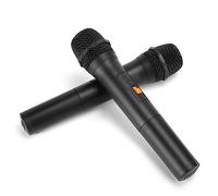 SIXRUN Wireless Microphones, VHF Handheld Black USB Mic with 50m Range for Karaoke and Presentations (1 for 2)