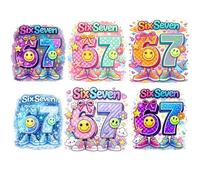 SixSeven DTF Heat Transfer Stickers, Ready-to-Press Iron On Decals with Humorous Sayings, 7 inch, Pack of 6