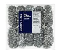 Sixsigma Foods 10 Zinc Coated Scourers Extra Large - Heavy Duty, Durable & Long-Lasting Metal Scrubbers for Pots, Pans & Household Cleaning - Ideal Reusable & Effective Cleaning Solution (Case of 1)