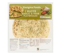 Sixsigma Foods 2 Roasted Garlic & Herb Flatbreads - Deliciously crisp, perfectly seasoned flatbreads infused with roasted garlic and aromatic herbs. (Roasted Garlic & Herb Flatbreads (Case of 9))