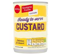 Sixsigma Foods Custard Smooth, Creamy & Delicious Dessert for All Ages (12 x 400g) - Perfect with Pies, Puddings, Fruits or Cakes Classic Treat Anytime (Case of 12)