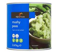 Sixsigma Foods Mushy Peas 2.61kg - Perfect for Fish & Chips, Side Dishes, Soups & Stews Creamy, Soft & Delicious Peas - Ideal for Home, Restaurants & Catering Use (Case of 6)