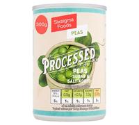 SiXsigma Foods Processed Peas 300g Tin - Tender & Tasty Green Garden Peas Perfect for Quick Meals, Salads & Sides Dishes Cooking & Snacking Tinned Canned Ready to Eat (Case of 12)