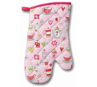 SiXsigma Foods Single Oven Gloves Heat Resistant For Cooking Gauntlet - Quick Dry Oven Mitts For BBQ, Grilling, Baking & Cooking For Women & Men (Cupcake)