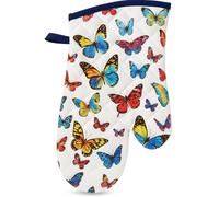 SiXsigma Foods Single Oven Gloves Heat Resistant For Cooking Gauntlet - Quick Dry Oven Mitts For BBQ, Grilling, Baking & Cooking For Women & Men (Butterfly)