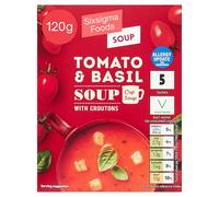 Sixsigma Foods Tomato & Basil Cup Soup 5 x 24g (120g) - Deliciously Smooth Instant Soup with Classic Flavors - Quick Easy & Comforting Meal or Snack (Case of 7)