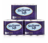 SixSigma Soft Premium Toilet Paper Rolls | Ultra Soft 2 Ply Toilet Tissue | Strong & Absorbent Bathroom Tissue | FSC Certified Family Value Pack (72PACK)