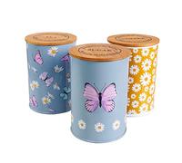 SiXsigma Sports 3PC Kitchen Canister Sugar Food Coffee Storage Jars Tea Sugar Set (3) - Tea and Coffee Containers Sets for Kitchen Counter (MT-BF-TCS)