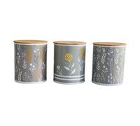 SiXsigma Sports 3PC Kitchen Canister Sugar Food Coffee Storage - Tea and Coffee Containers Sets for Kitchen Counter Jars Tea Sugar Set (3) - Ideal Christmas Gifts For Women (MT-FY-TCS)