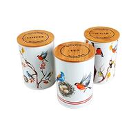 SiXsigma Sports 3PC Kitchen Canister Sugar Food Coffee Storage - Tea and Coffee Containers Sets for Kitchen Counter Jars Tea Sugar Set (3) - Ideal Christmas Gifts For Women (MT-B-TCS)