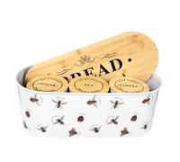 SiXsigma Sports Bread Bin For Kitchen Counter - Airtight Metal Bread Storage Box Tin With Lid Container For Loaves & Pastries - Ideal Home And Kitchen Christmas Gifts For Women (MT-BEE-BB)