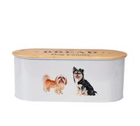 SiXsigma Sports Bread Bin For Kitchen Counter - Airtight Metal Bread Storage Box Tin With Lid Container For Loaves & Pastries - Ideal Home And Kitchen Christmas Gifts For Women (MT-DOG-BB)