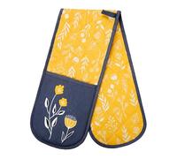 SiXsigma Sports Double Oven Gloves Heat Resistant Oven Mitts - Heavy Duty Potholders Novelty Home And Kitchen Gloves For Cooking & Baking - Ideal For Women & Men (Mustard)