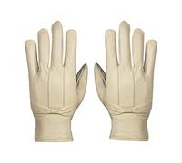 SiXsigma Sports Ladies Leather gloves Women's Soft Fleece Lined Coloured Genuine Leather Bow Gloves Warm Winter (Light Grey, Small/Medium)