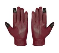 SiXsigma Sports Ladies Winter Warm Genuine leather Touchscreen Gloves - Quick Dry Winter Thermal Gloves For Causal Fashion, Outdoor Party & Driving Gifts For Women (Maroon/Burgundy, S-M')