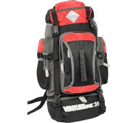 SiXsigma Sports Lightweight 35L Hiking Backpack for Men - Water Resistant, Multiple Pockets, Ideal Travel Rucksack, Small Camping Backpack, Perfect for Outdoor Adventures (Red)