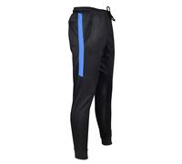 SiXsigma Sports Mens Tracksuit Bottoms Gym Slim Fit Trousers - Quick Dry Mens Joggers Bottoms for Running, Casual, Gym & Sports Trousers for Men Activewear (XXL, Black with Navy Stripe)