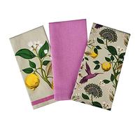 SiXsigma Sports Pack of 3 Tea Towels - 100% Cotton Decorative Kitchen Linen for Cooking, BBQ, Baking & Dish Drying (Humming Bird)
