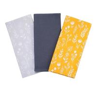 SiXsigma Sports Pack of 3 Tea Towels For Kitchen - Premium Cotton Decorative Kitchen Towel Linen for Cooking, BBQ, Baking & Dish Drying - Ideal For Women & Men (Retro Meadow)