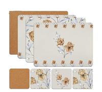 SiXsigma Sports Placemats & Coasters Set Heat Resistant Cork Placemats Table Mats For Dining Kitchen Place Mats Set of 8 - Ideal Table Christmas Decorations 21.5 x 29cm (FG)