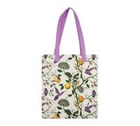 SiXsigma Sports Reusable Tote Bag - Strong & Lightweight Printed Cotton Shopper for Women, Foldable Canvas Tote, Reusable Grocery Bag, Stylish Gift for Women (Humming Birds)
