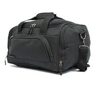 SiXsigma Sports Ryanair Cabin Duffle Bag with Adjustable Shoulder Strap Holdall Bag Grey - Perfect Under Seat Airline Hand Luggage Bag, Gym Bag, Sports Bag - Weekend Bags for Women & Men (Black)