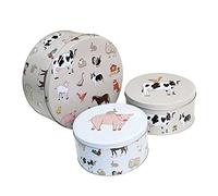 SiXsigma Sports Set of 3 Round Nesting Cake Storage Tins - Airtight Containers for Cakes, Biscuits & Sweets Large, Medium & Small Sizes - Perfect Mothers Day Gifts For Kitchen (MT-AG-CTS)